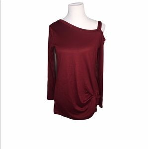 Burgundy One Shoulder Top